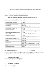 ZUSAMMENFASSUNG DER MERKMALE DES