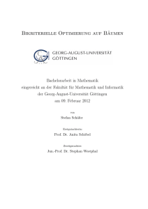 Bikriterielle Optimierung auf Bäumen - Georg-August