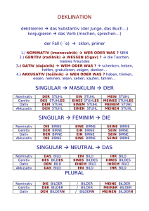 deklination singular maskulin der singular feminim die