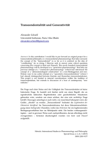 Transzendentalität und Generativität