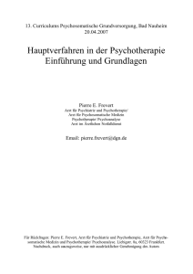 Hauptverfahren in der Psychotherapie Einführung und Grundlagen