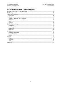 RICHTLINIEN JAVA - INFORMATIK 1 - home.hs