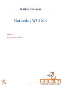 Marketing WS 2011