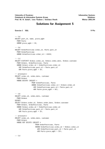 Solutions for Assignment 5