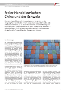 Freier Handel zwischen China und der Schweiz