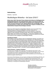 Die Saison 2016/17 - Musikkollegium Winterthur