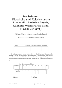 Aufgaben und Lösungen - Institut für Experimentelle Physik