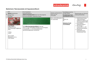 Gesamte Produktübersicht zu Fleischprodukten mit Separatorenfleisch