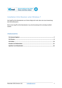 Installation Citrix Receiver unter Windows 7