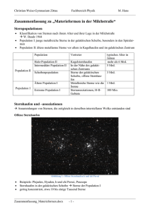 Zusammenfassung zu „Materieformen in der Milchstraße“