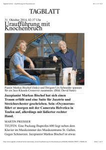 Tagblatt Online - Uraufführung mit Knochenbruch