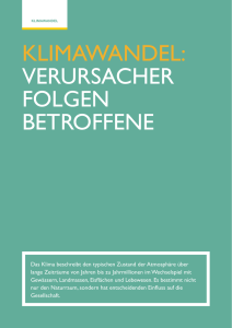 KLIMAWANDEL: VERURSACHER FOLGEN BETROFFENE