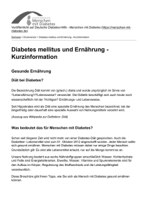 Diabetes mellitus und Ernährung - Kurzinformation