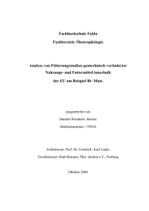 Fachhochschule Fulda Fachbereich: Ökotrophologie Analyse von
