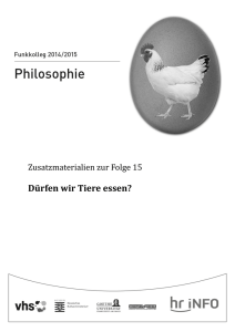 Dürfen wir Tiere essen? - Funkkolleg Philosophie