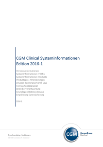 CGM Clinical Systeminformationen Edition 2016-1
