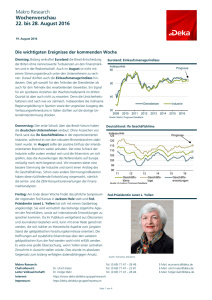 Wochenvorschau vom 22. August bis 28. August 2016