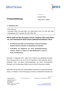 Merck stellt auf dem European Cancer Congress 2015 neue Daten
