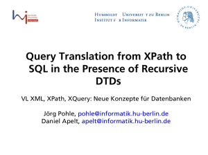 Query Translation from XPath to SQL - Humboldt