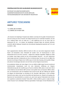 Arturo Toscanini - Universität Mozarteum