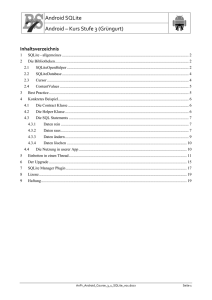 Android SQLite - BS 7 Augsburg