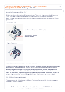 Traumatische Spondylolyse C2, hangman´s fracture (traumatische