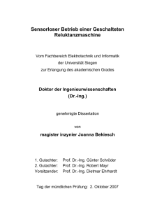 Sensorloser Betrieb einer geschalteten Reluktanzmaschine