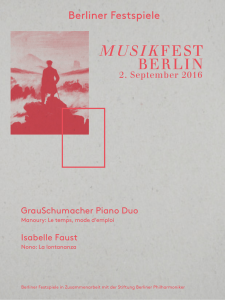 Abendprogramm GrauSchumacher Piano Duo / Isabelle Faust