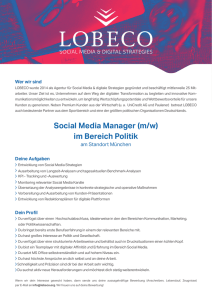 Social Media Manager (m/w) im Bereich Politik