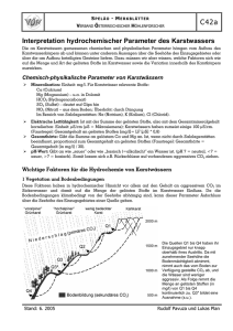 C42 Interpretation hydrochemischer Parameter des Karstwassers