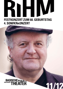 FESTKONZERT zum 60. Geburtstag Wolfgang Rihms