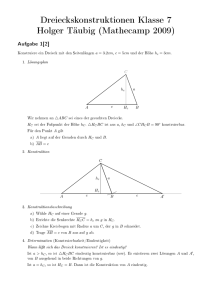 Dreieckskonstruktionen Klasse 7 Holger Täubig