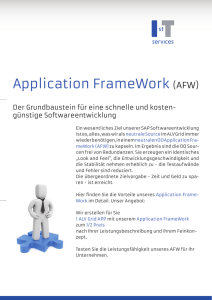Application FrameWork (AFW) - 1st IT