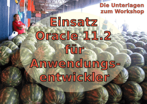 Workshop Einsatz Oracle 11.2 für Anwendungsentwickler