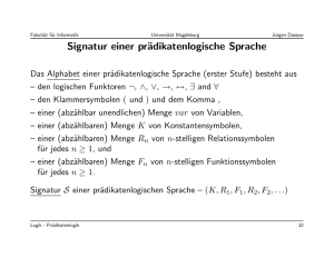 Signatur einer prädikatenlogische Sprache