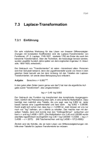 7.3 Laplace-Transformation