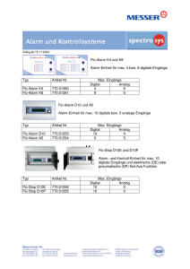 Flo-Alarm K4 und K8 Alarm-Einheit für max. 4 bzw. 8 digitale