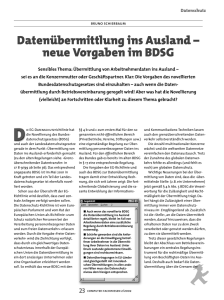 Datenübermittlung ins Ausland – neue Vorgaben im BDSG