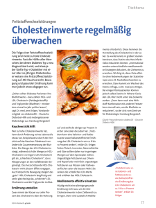 Cholesterinwerte regelmäßig überwachen
