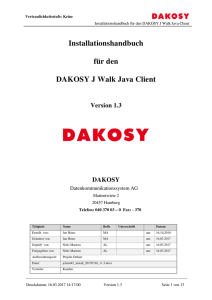 Installationshandbuch für den DAKOSY J Walk Java Client