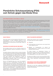 Persönliche Schutzausrüstung (PSA) zum Schutz gegen das Ebola