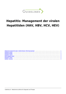 Hepatitis: Management der viralen Hepatitiden (HAV, HBV, HCV, HEV)