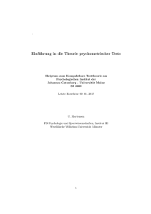 Einführung in die Theorie psychometrischer Tests