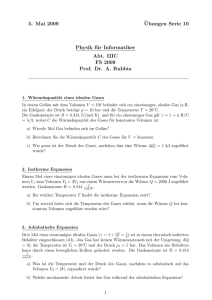 5. Mai 2009 ¨Ubungen Serie 10 Physik für Informatiker Abt. IIIC FS