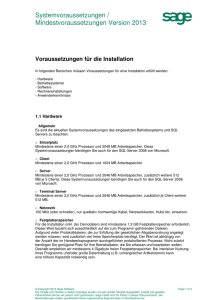 Voraussetzungen für die Installation