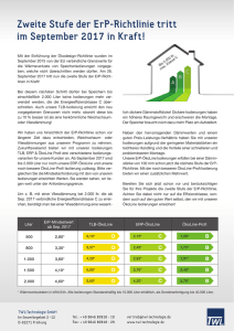 Zweite Stufe der ErP-Richtlinie tritt im September 2017 in Kraft!