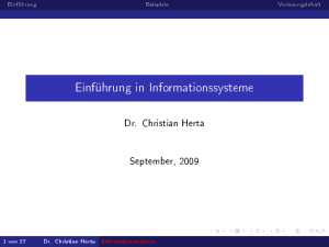 Einführung in Informationssysteme