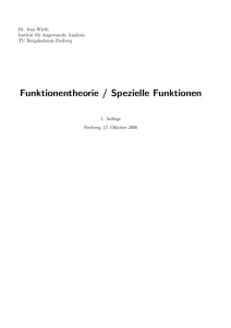 Funktionentheorie / Spezielle Funktionen