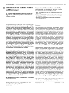 Komorbidität von Diabetes mellitus und Eûstörungen