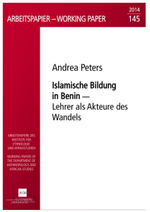 Islamische Bildung in Benin. Lehrer als Akteure des Wandels